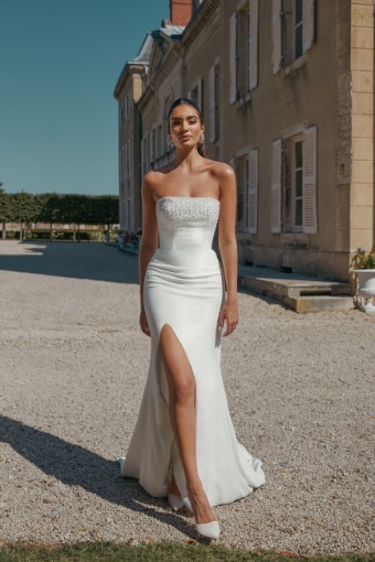 Sincerity by Justin Alexander #44447 w/ Skirt Slit #0 default Ivory Only thumbnail