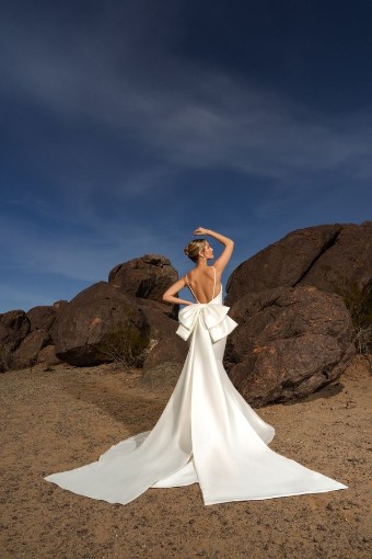 Ivoire by Kitty Chen #V2504 Dress & Bow - Jojo #3 Diamond White Only thumbnail
