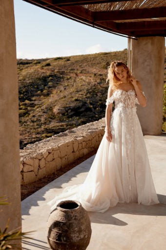Lillian West #66370 - w/ Skirt Slit & Glitter Tulle #4 default Sand/Ivory/Latte thumbnail