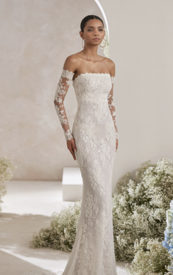 Rosa Clara Couture #91125E833P0 - Texas Dress + Sleeves #0 default Ivory thumbnail