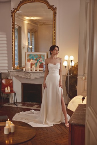 Justin Alexander Adore #11369SD2 - Marguerite  No Keyhole with Slit #0 default Ivory Only thumbnail