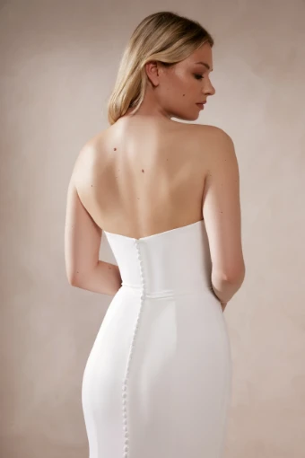 Justin Alexander Adore #Deva - 11395 w/ Plunging Neckline & Slit #2 Ivory/Latte Only thumbnail