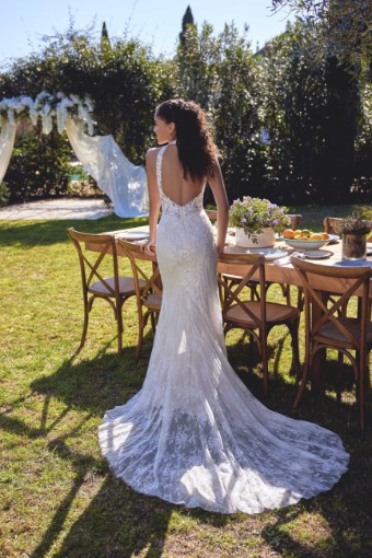 Lillian West #66424X - Dress without Slit #1 Ivory/Ivory/Latte thumbnail