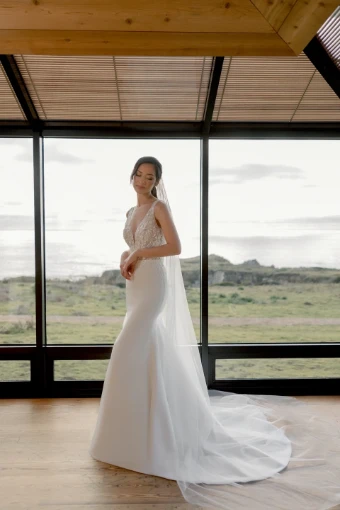 Justin Alexander Adore #Paloma - 11423 Unlined #4 Ivory/Ivory/Latte Only thumbnail