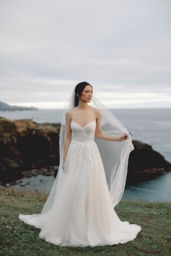 Justin Alexander Adore #Salome - 11424 Unlined with Slit #4 Ivory/Ivory/Latte thumbnail