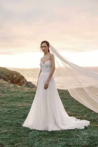 Justin Alexander Adore #Salome - 11424 Unlined with Slit #5 Ivory/Ivory/Latte thumbnail