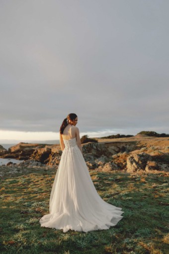 Justin Alexander Adore #Salome - 11424 Unlined with Slit #2 Ivory/Ivory/Latte thumbnail