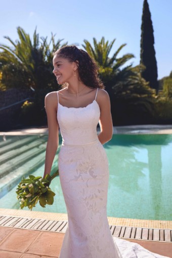 Lillian West #66418 - Dress & Belt #2 Ivory/Ivory/Latte thumbnail