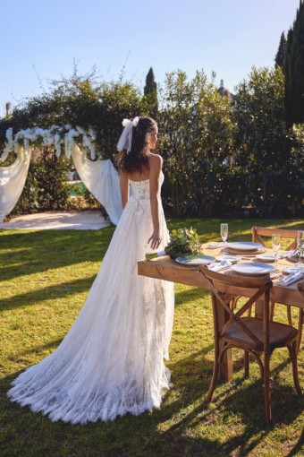 Lillian West #66432 - Unlined & Lace Up #3 Ivory Only thumbnail