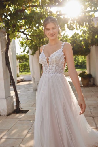 Lillian West #66402 - Unlined with Plunging Neckline #1 Sand/Ivory/Latte thumbnail