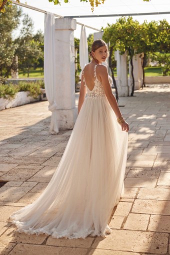 Lillian West #66402 - Unlined with Plunging Neckline #4 Sand/Ivory/Latte thumbnail