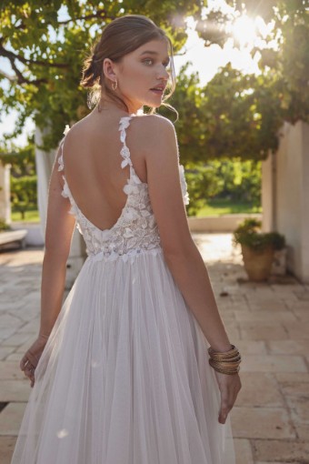 Lillian West #66402 - Unlined with Plunging Neckline #3 Sand/Ivory/Latte thumbnail