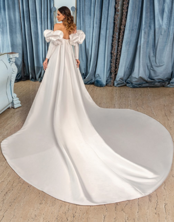 Kitty Chen #H2331 Dress, Cape & Sleeves - Primrose #1 Ivory thumbnail